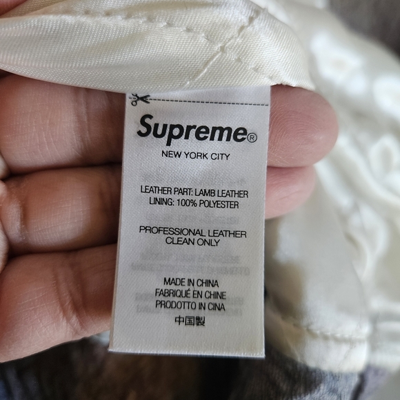 Supreme Multicolored Pebbled Leather Varsity Jacket RARE - Picture 12 of 14